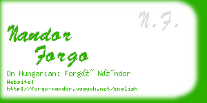nandor forgo business card