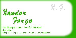nandor forgo business card